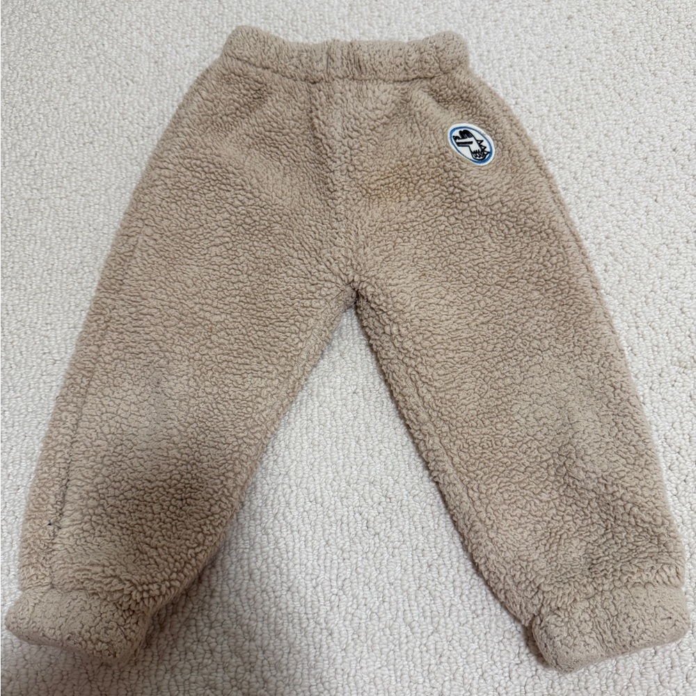 Zara Toddler Cozy Sherpa Jogger Pants - Tan